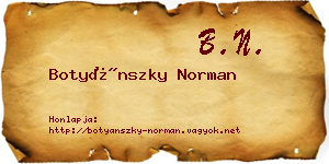 Botyánszky Norman névjegykártya